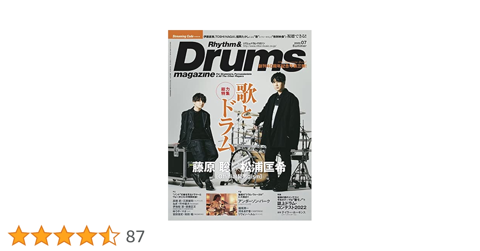 Rhythm & Drums magazine (リズム アンド ドラムマガジン) 2022
